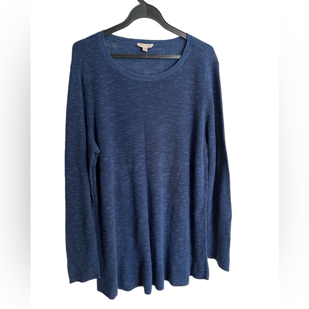 Eileen Fisher Organic Linen and Cotton Slub Pullover Sweater Size XL